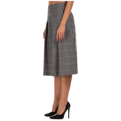 Shop Moschino Boutique  Check Pleated Culottes In Grey