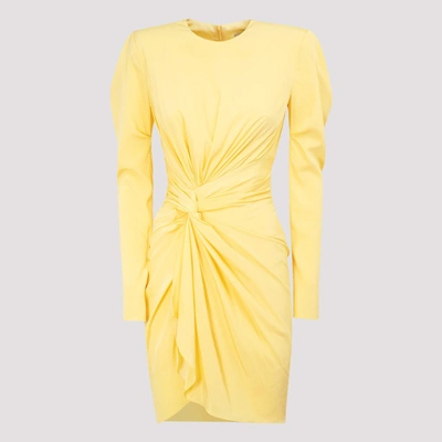 Shop Alexandre Vauthier Round Neck Dress In Yellow