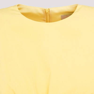 Shop Alexandre Vauthier Round Neck Dress In Yellow