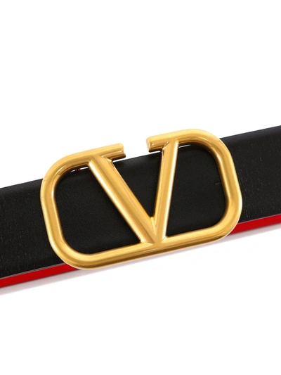 Shop Valentino Vlogo Reversible Belt In Black