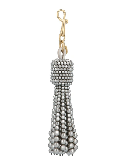 Shop Anya Hindmarch Eyes Beaded Keyring In Silver