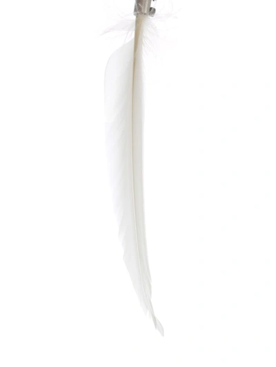 Shop Ann Demeulemeester Feather Single Earring In White