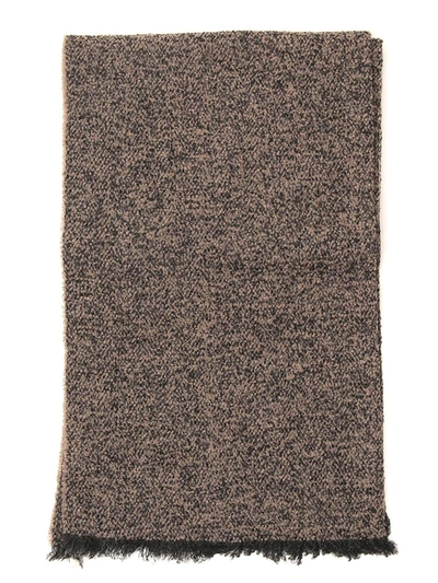 Shop Rick Owens Frayed Knit Scarf In Brown