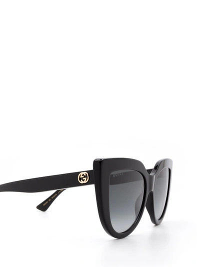 Shop Gucci Eyewear Cat Eye Frame Sunglasses In Black