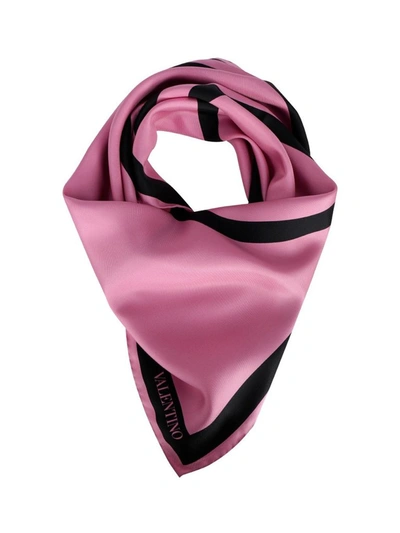 Shop Valentino Vlogo Foulard In Pink