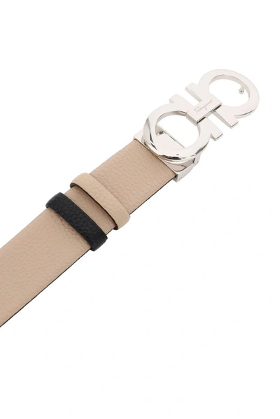 Shop Ferragamo Gancini Reversible Belt In Multi