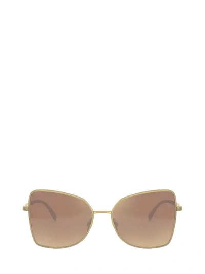 Pre-owned Chanel Butterfly Frame Sunglasses In Gold