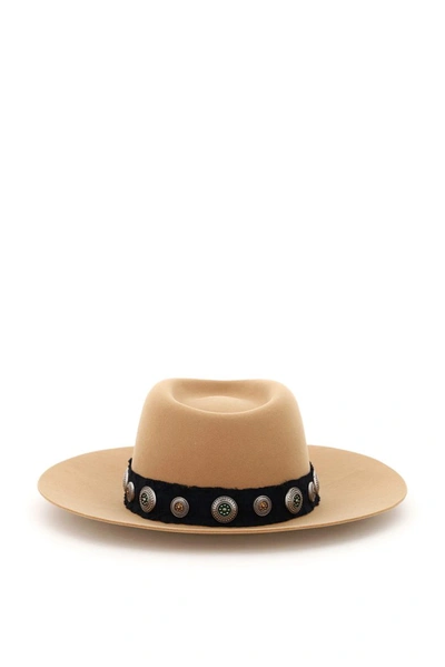 Shop Maison Michel Charles Fedora Hat In Brown