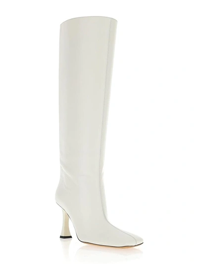 Shop Proenza Schouler Square Toe Tall Boots In White