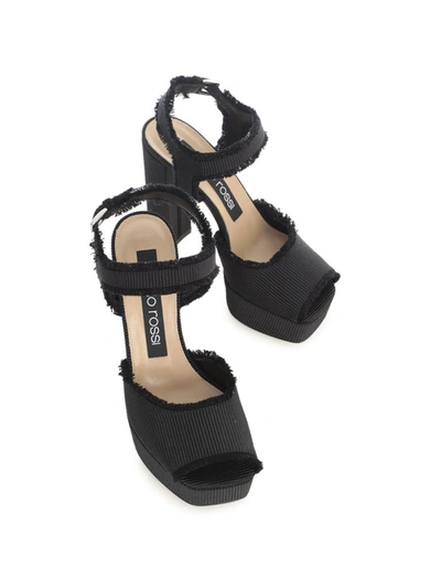 Shop Sergio Rossi Square Toe Platform Sandals In Black