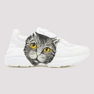 Shop Gucci Mystic Cat Rhyton Sneakers In Grey