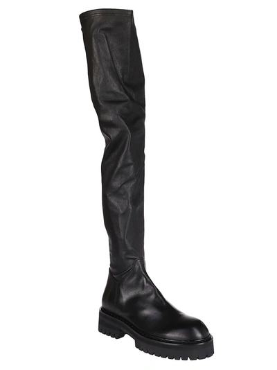 Shop Ann Demeulemeester Over The Knee Boots In Black