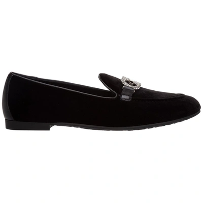 Shop Ferragamo Salvatore  Gancini Loafers In Black