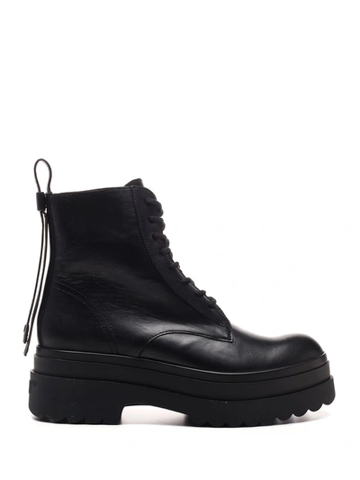 Shop Red Valentino Redvalentino Lace Up Combat Boots In Black