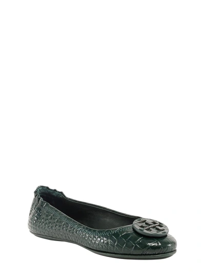 Shop Tory Burch Minnie Travel Ballerina Flats In Green