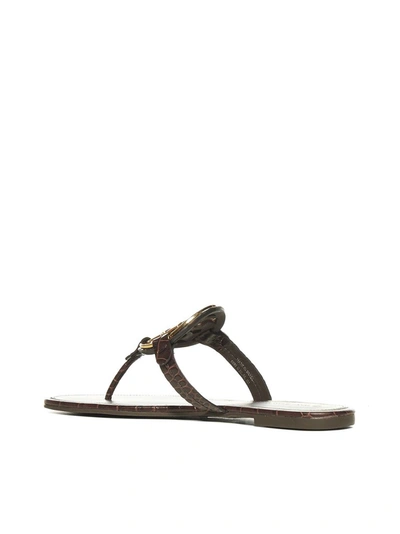 Shop Tory Burch Miller Logo Plaque Sandals In Brown