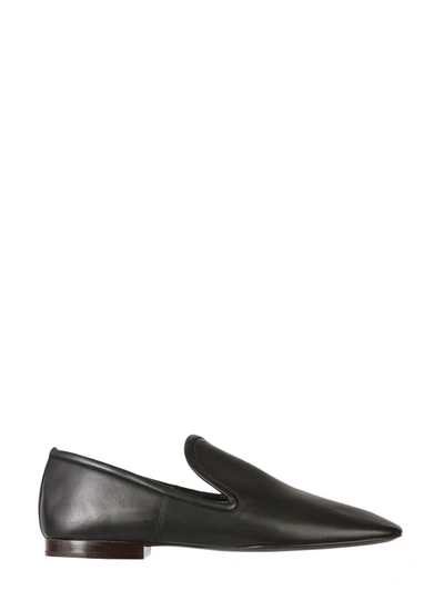 Shop Lemaire Square Toe Loafers In Black