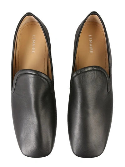 Shop Lemaire Square Toe Loafers In Black