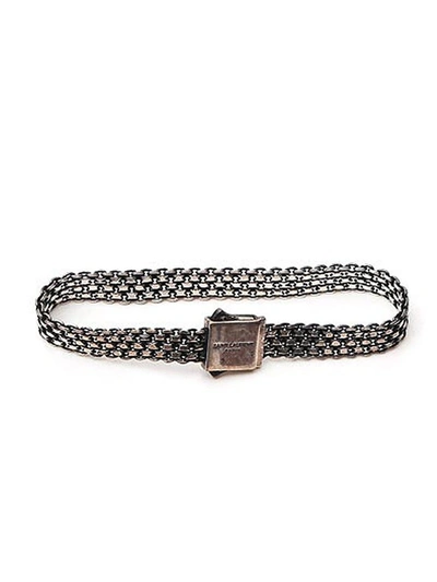 Shop Saint Laurent Box Link Bracelet In Silver