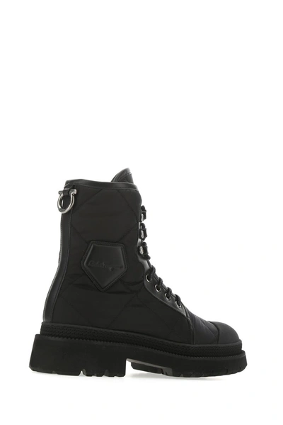 Shop Ferragamo Salvatore  Quilted Combat Boots In Black
