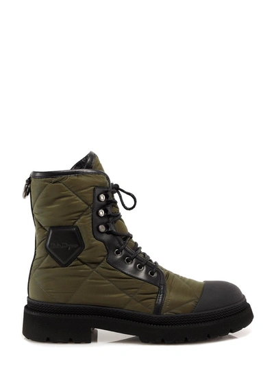 Shop Ferragamo Salvatore  Quilted Combat Boots In Green