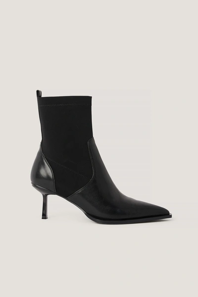 Shop Na-kd Low Stiletto Welt Detailed Boots - Black