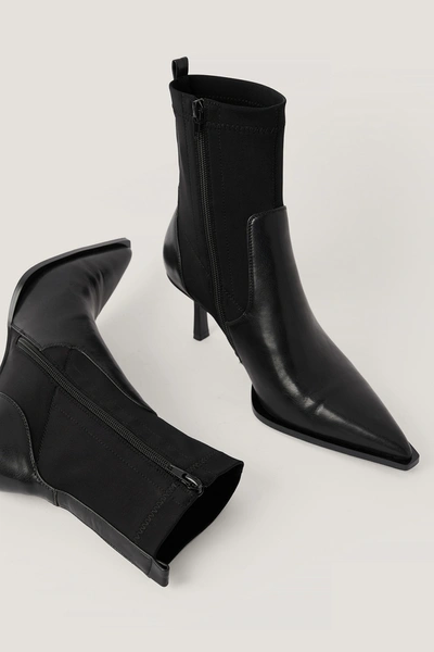 Shop Na-kd Low Stiletto Welt Detailed Boots - Black