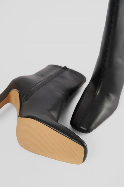 Shop Na-kd Flared High Heel Boots - Black