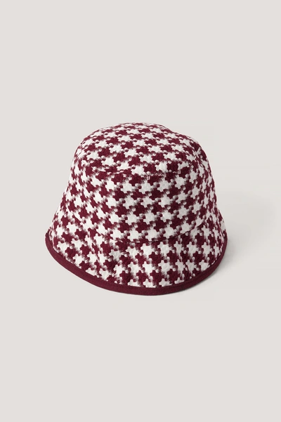 Shop Na-kd Dogtooth Bucket Hat - Red