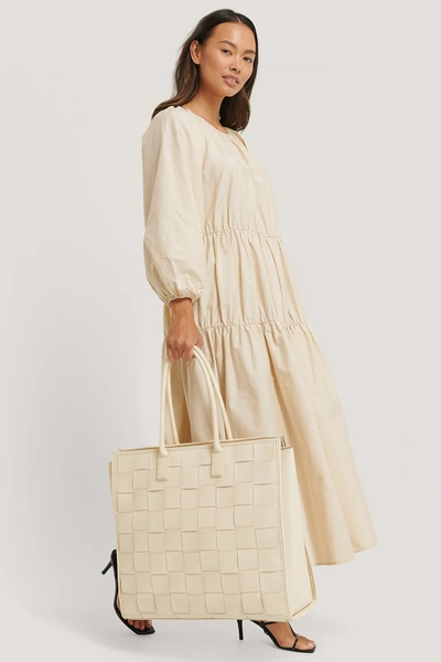 Shop Na-kd Woven Slim Handle Bag - Beige In Natural