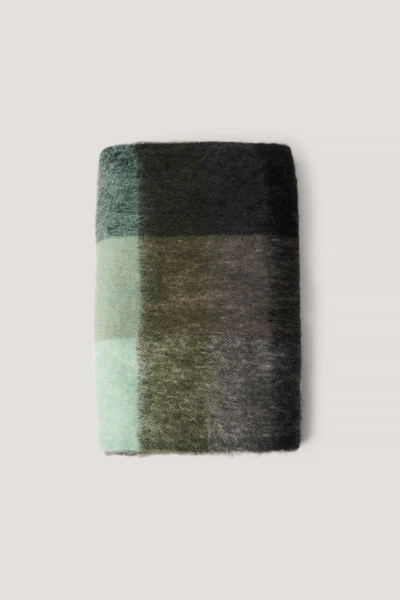 Shop Na-kd Super Soft Checked Tassel Scarf Multicolor In Grey/green