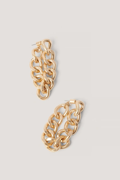 Shop Na-kd Back Drop Chain Earrings - Gold