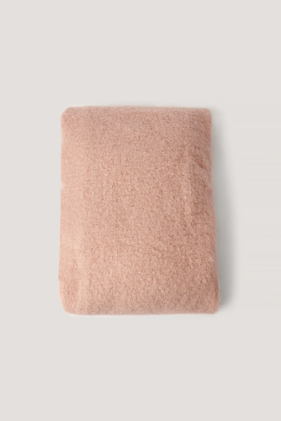 Shop Na-kd Soft Braided Tassel Scarf - Pink In Dusty Pink