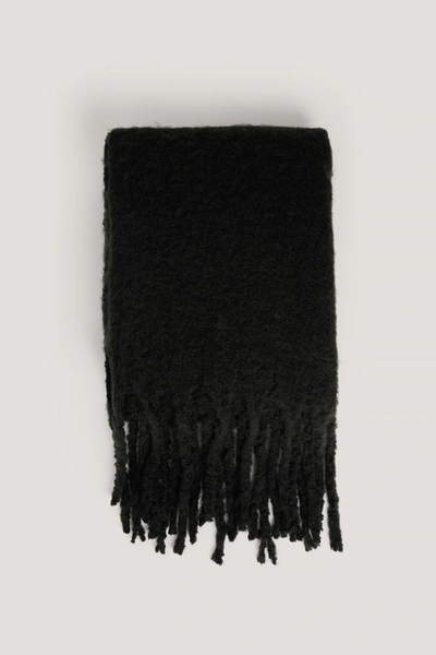 Shop Na-kd Soft Braided Tassel Scarf - Black