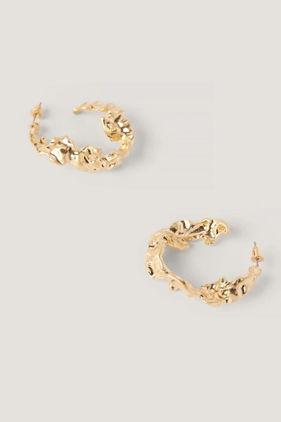 Shop Na-kd Big Structured Hoop Earrings - Gold