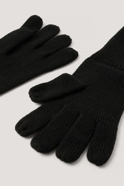 Shop Na-kd Long Knit Gloves Black