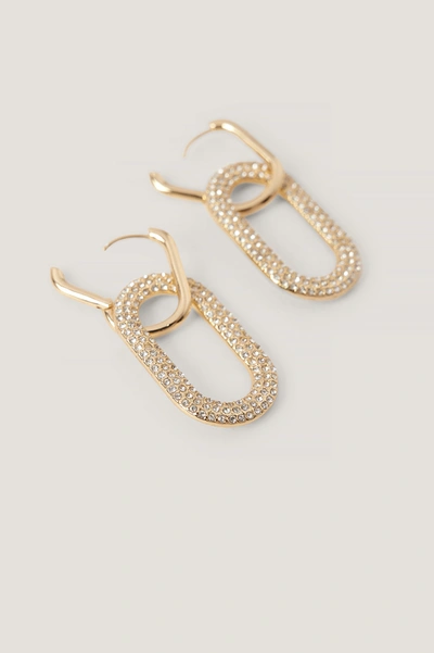 Shop Na-kd Sparkling Square Drop Earrings - Gold