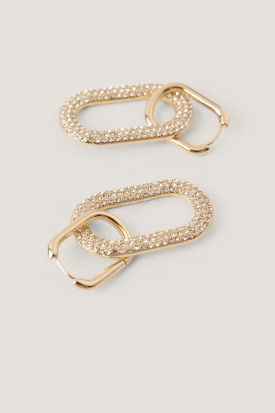 Shop Na-kd Sparkling Square Drop Earrings - Gold