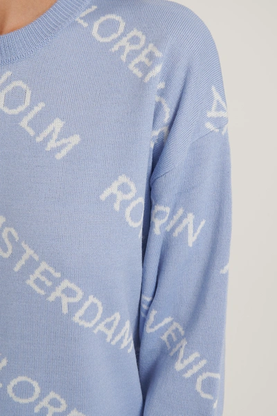 Shop Jasmin Azizam X Na-kd Oversized Long Knitted Sweater - Blue In Light Blue
