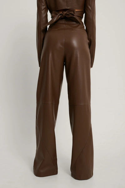 Shop Queen Of Jetlags X Na-kd Pu Pants - Brown In Chocolate