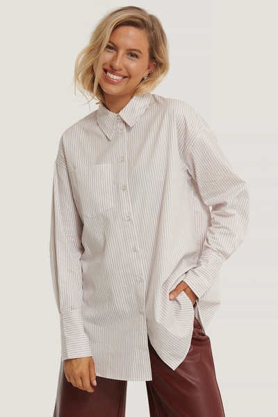 Shop Na-kd Classic Oversized Striped Pocket Shirt - Multicolor