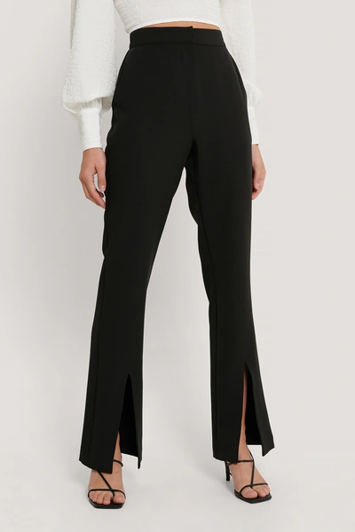 Shop Andrea Badendyck X Na-kd Front Slit Suit Pants - Black