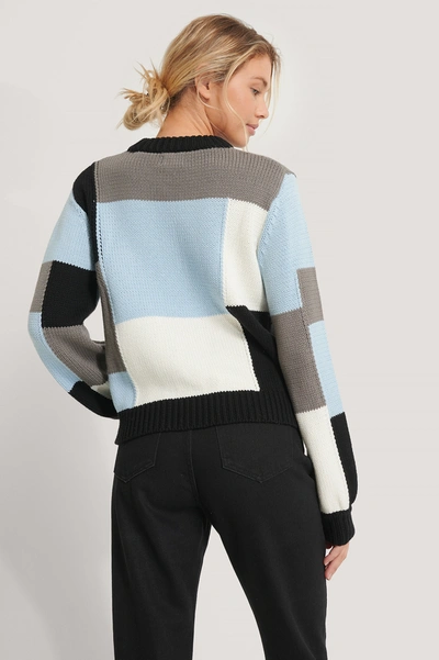 Shop Na-kd Reborn Multi Color Blocked Knitted Sweater - Multicolor In Blue