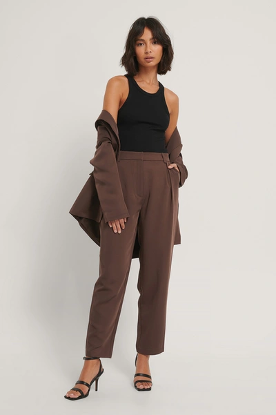 Shop Hoss X Na-kd Suit Pants - Brown