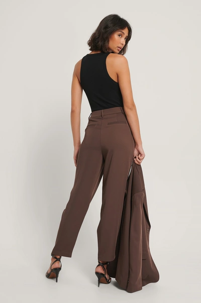 Shop Hoss X Na-kd Suit Pants - Brown