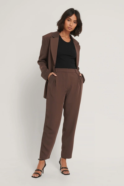 Shop Hoss X Na-kd Suit Pants - Brown