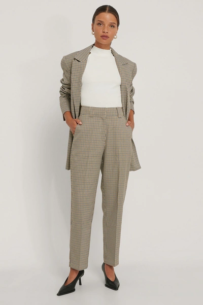 Shop Na-kd Classic Tailored Cropped Pants - Multicolor In Brown Check