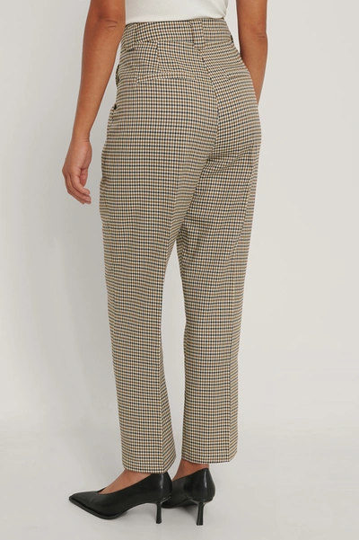 Shop Na-kd Classic Tailored Cropped Pants - Multicolor In Brown Check