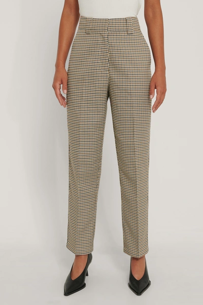 Shop Na-kd Classic Tailored Cropped Pants - Multicolor In Brown Check