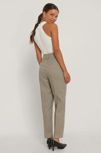 Shop Na-kd Classic Tailored Cropped Pants - Multicolor In Brown Check